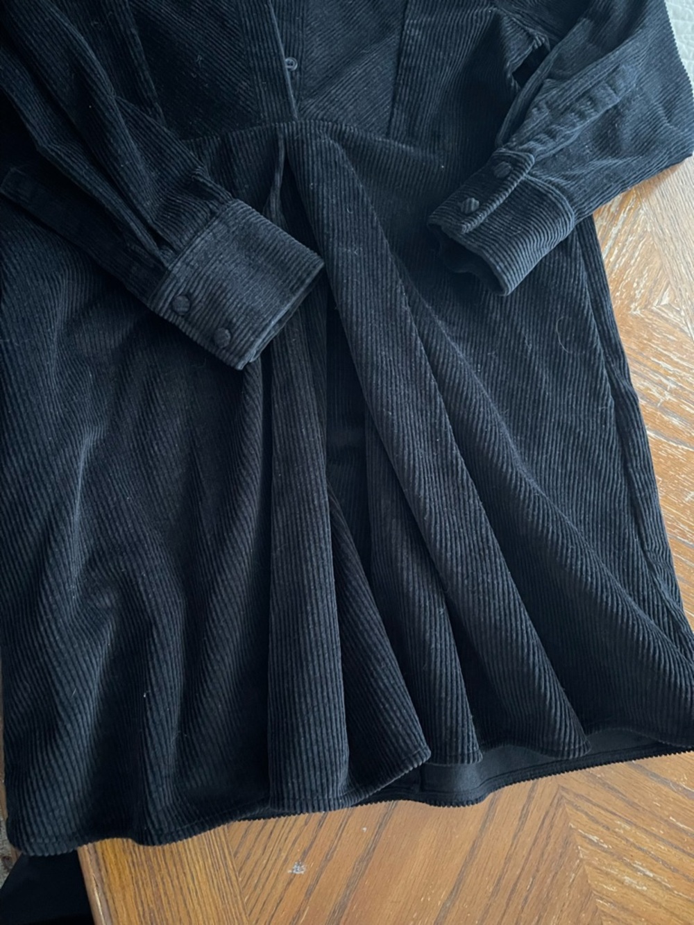 COS Black Corduroy Button-Front Dress - Picture 5 of 6